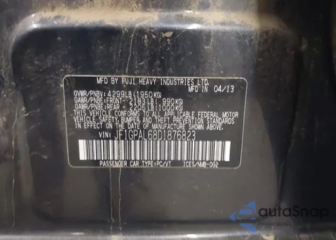 2013 Subaru Impreza 2.0I Sport Premium z USA, uszkodzony, nr VIN JF1GPAL68D1876823